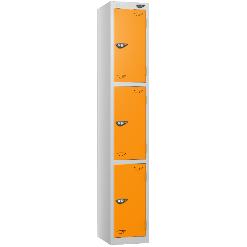 Pure 3 Door Locker with Magma Orange Door